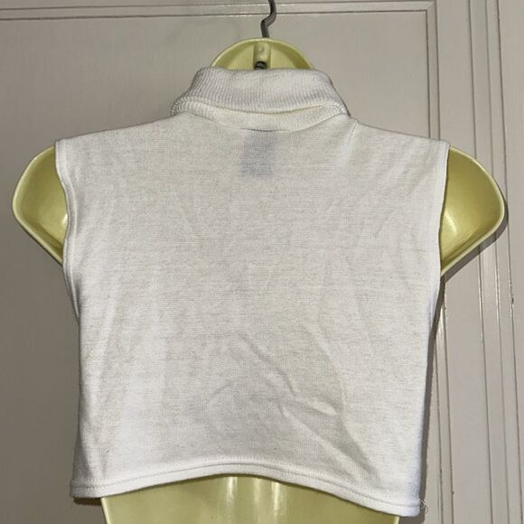 Vtg Paris Accessories white acrylic/spandex ribbed turtleneck dickie layer top - Picture 4 of 6